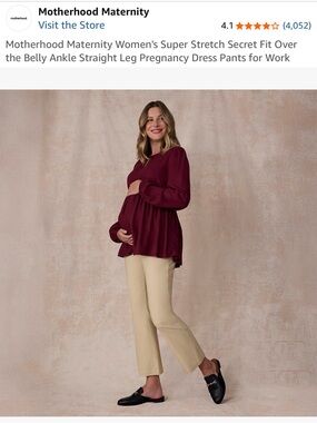 Motherhood Maternity Khaki Ankle Pant | Size M | EUC